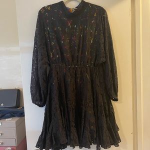 Rhode Black Lace dress with colorful lining